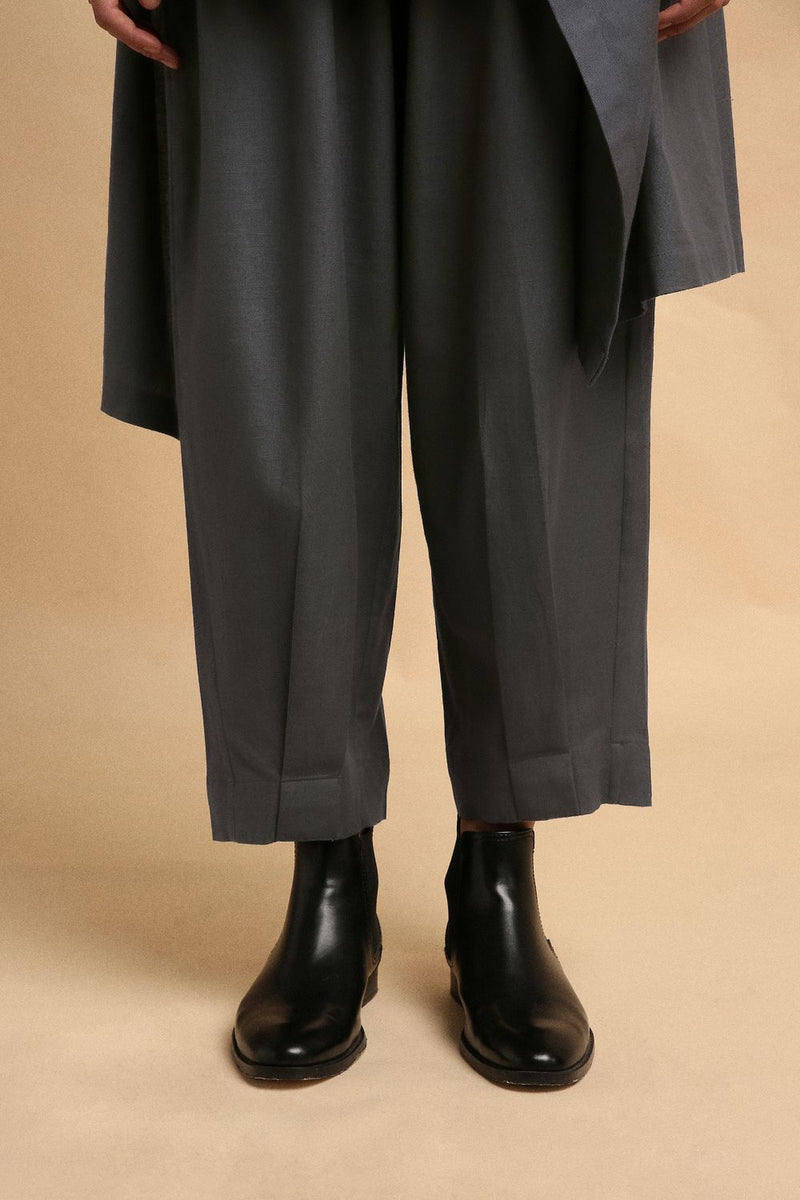 Ash Gray Toga Co-Ord Set (2 PCS) 100% cotton by Mati in grey color for women in Singapore