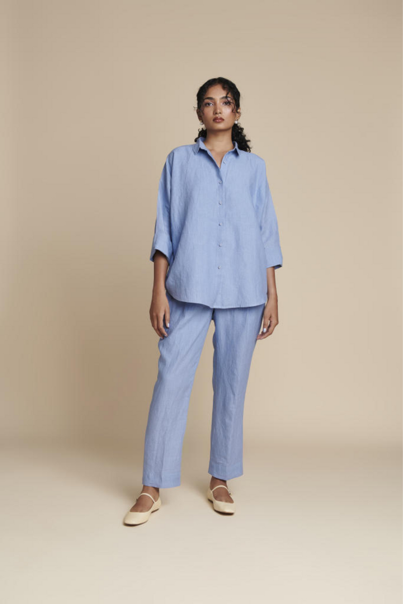 Ashwem Linen Oversized Flared Shirt
