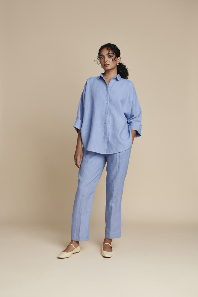 Ashwem Linen Oversized Flared Shirt
