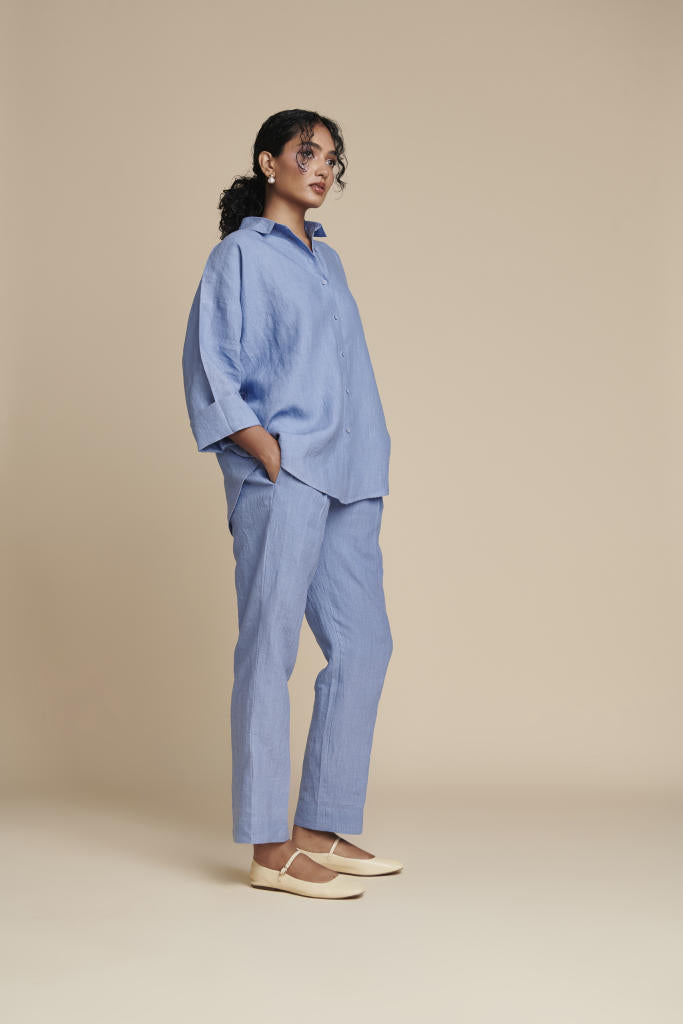Ashwem Linen Oversized Flared Shirt