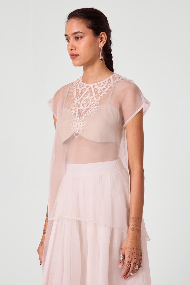 Asmee Off White Embroidered Top
