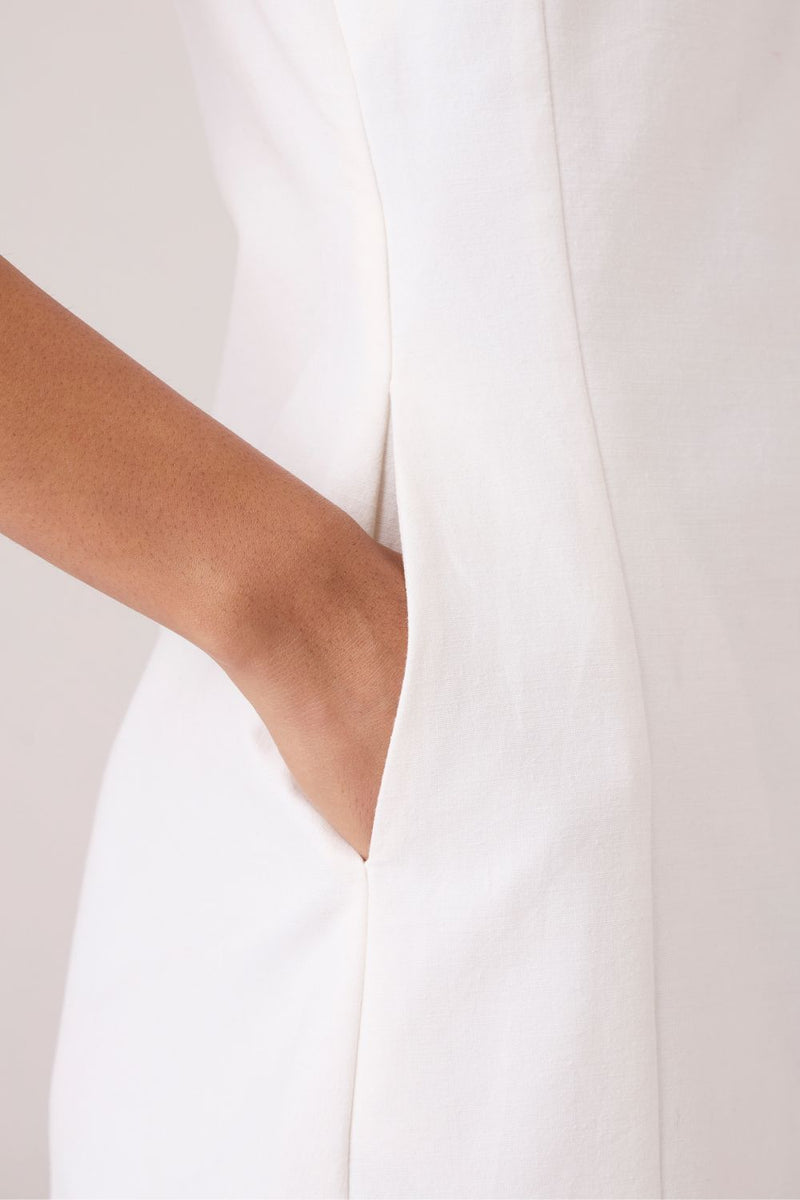 Astra White Embroidered Maxi Dress chanderi by The Summer House in white color for women in Singapore