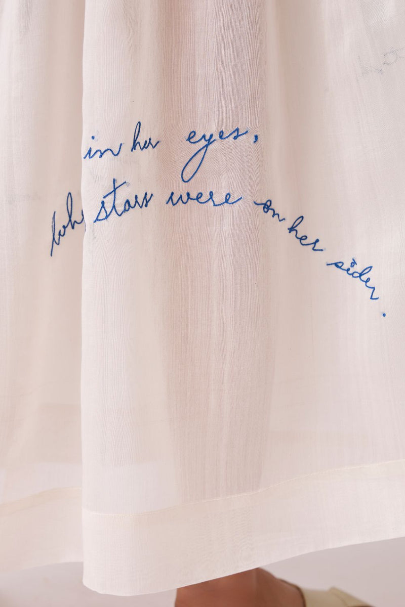 Astra White Embroidered Maxi Dress chanderi by The Summer House in white color for women in Singapore