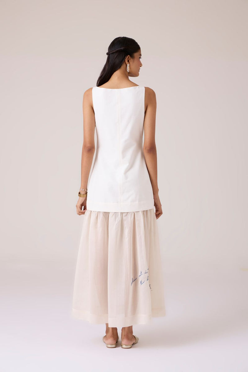 Astra White Embroidered Maxi Dress chanderi by The Summer House in white color for women in Singapore