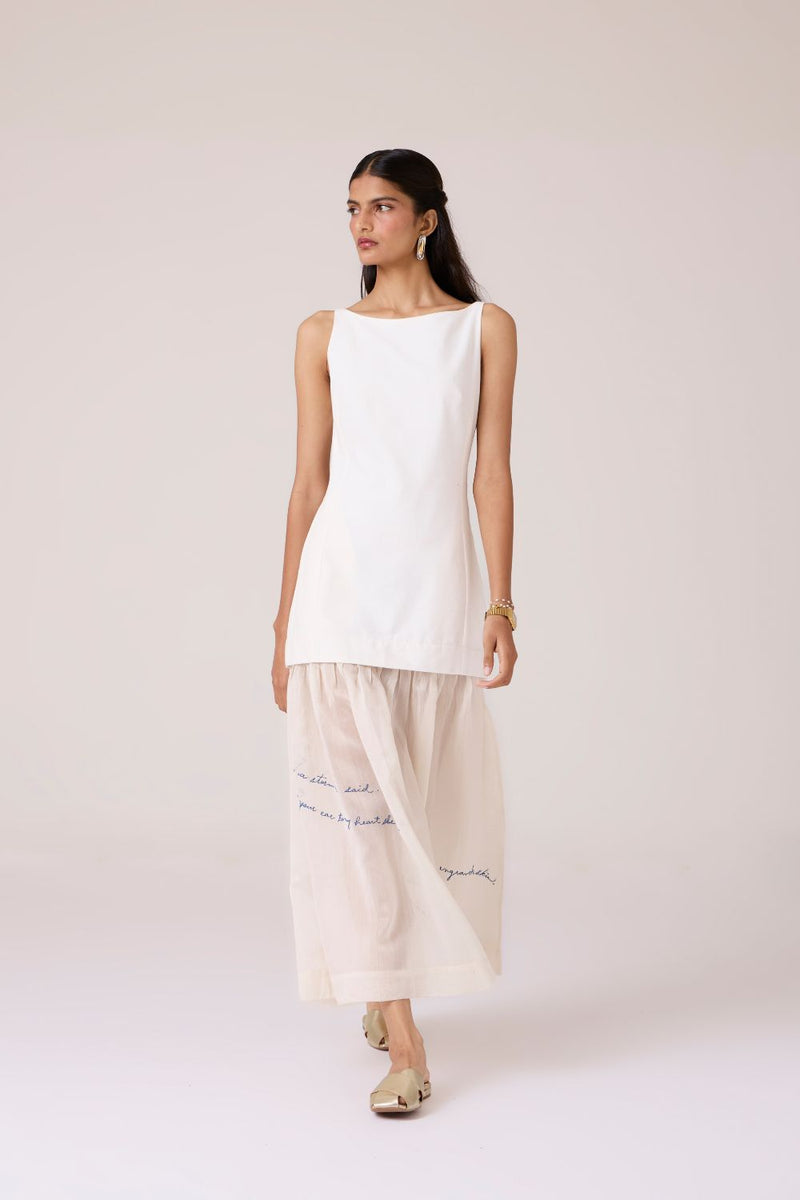 Astra White Embroidered Maxi Dress chanderi by The Summer House in white color for women in Singapore