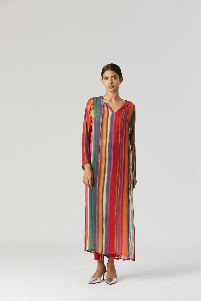 AURORA CREPE KURTA SET mul by Yam in multi color for women in Singapore
