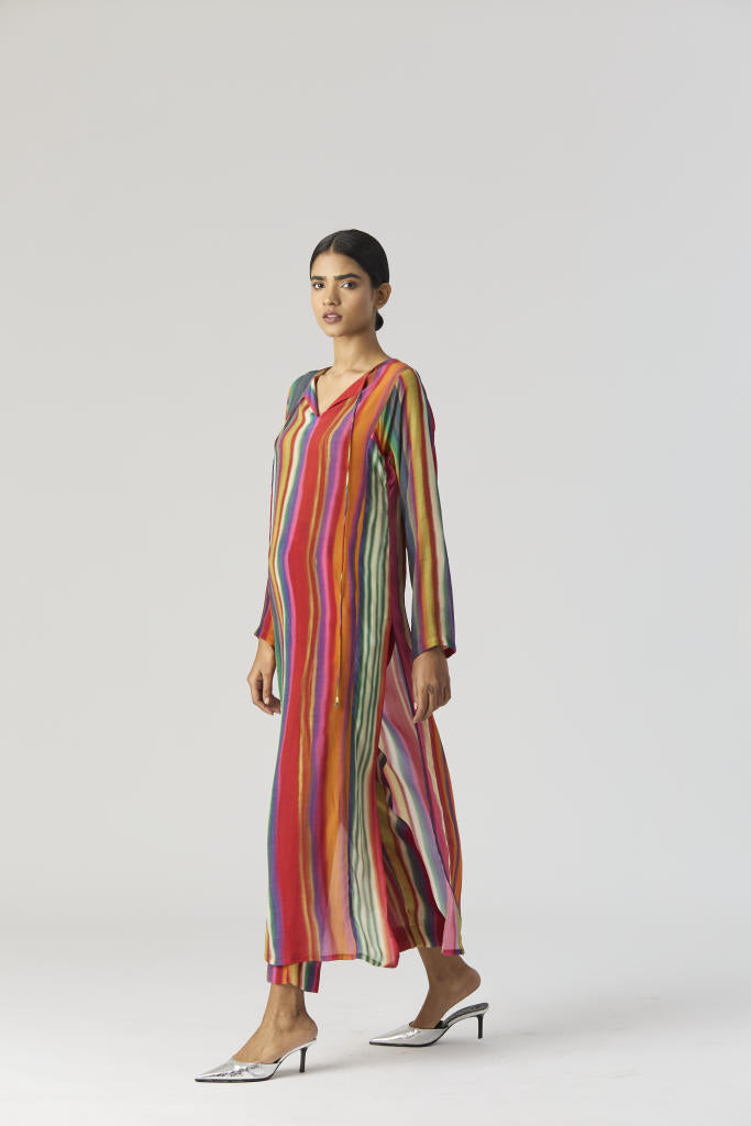 AURORA CREPE KURTA SET mul by Yam in multi color for women in Singapore