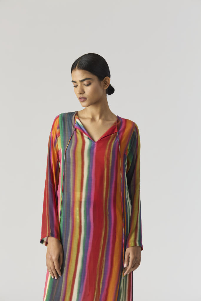 AURORA CREPE KURTA SET mul by Yam in multi color for women in Singapore