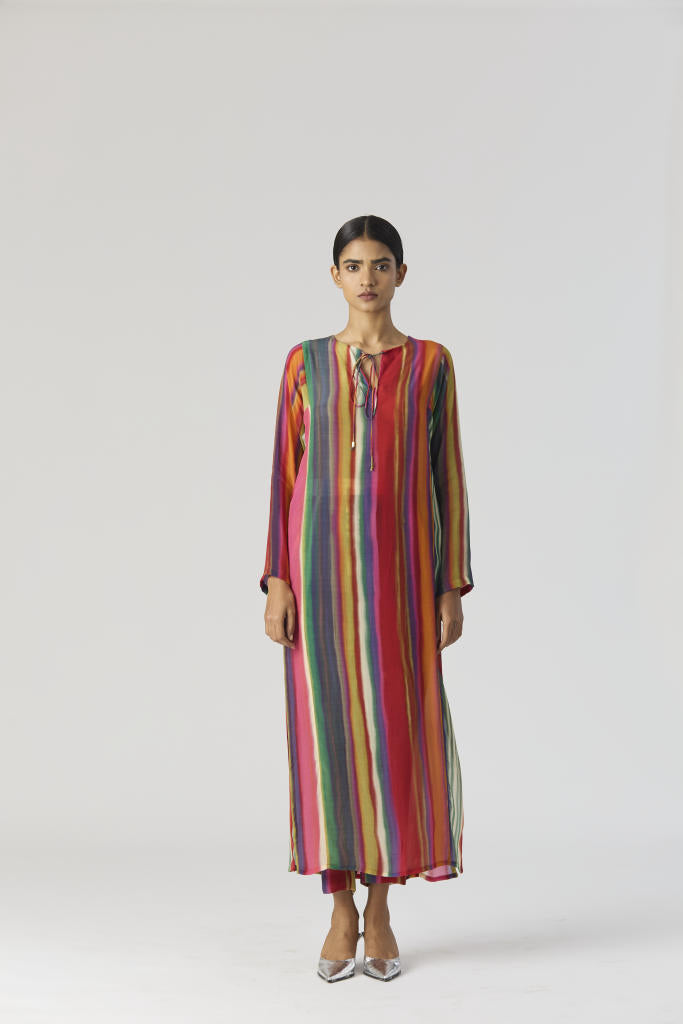 AURORA CREPE KURTA SET mul by Yam in multi color for women in Singapore