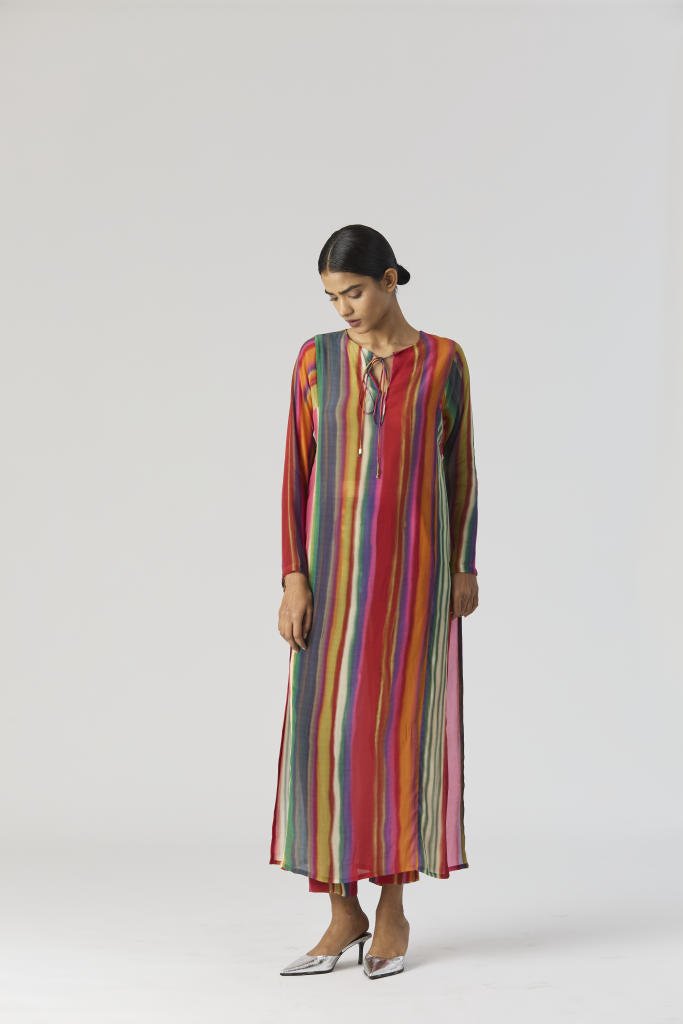 AURORA CREPE KURTA SET mul by Yam in multi color for women in Singapore