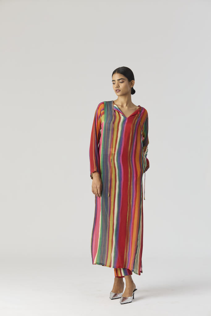 AURORA CREPE KURTA SET mul by Yam in multi color for women in Singapore