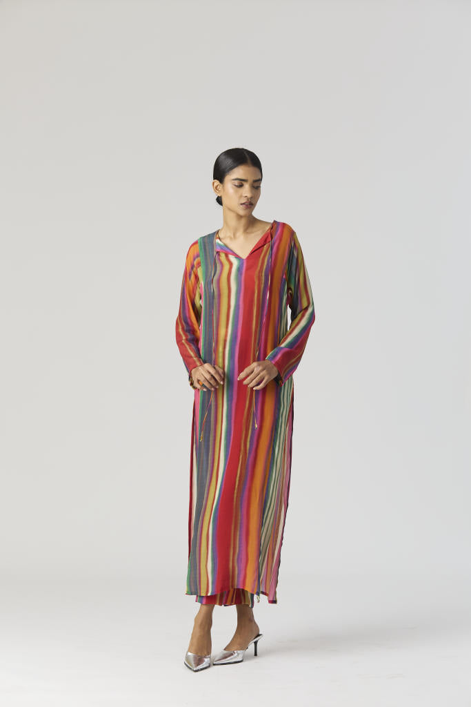 AURORA CREPE KURTA SET mul by Yam in multi color for women in Singapore