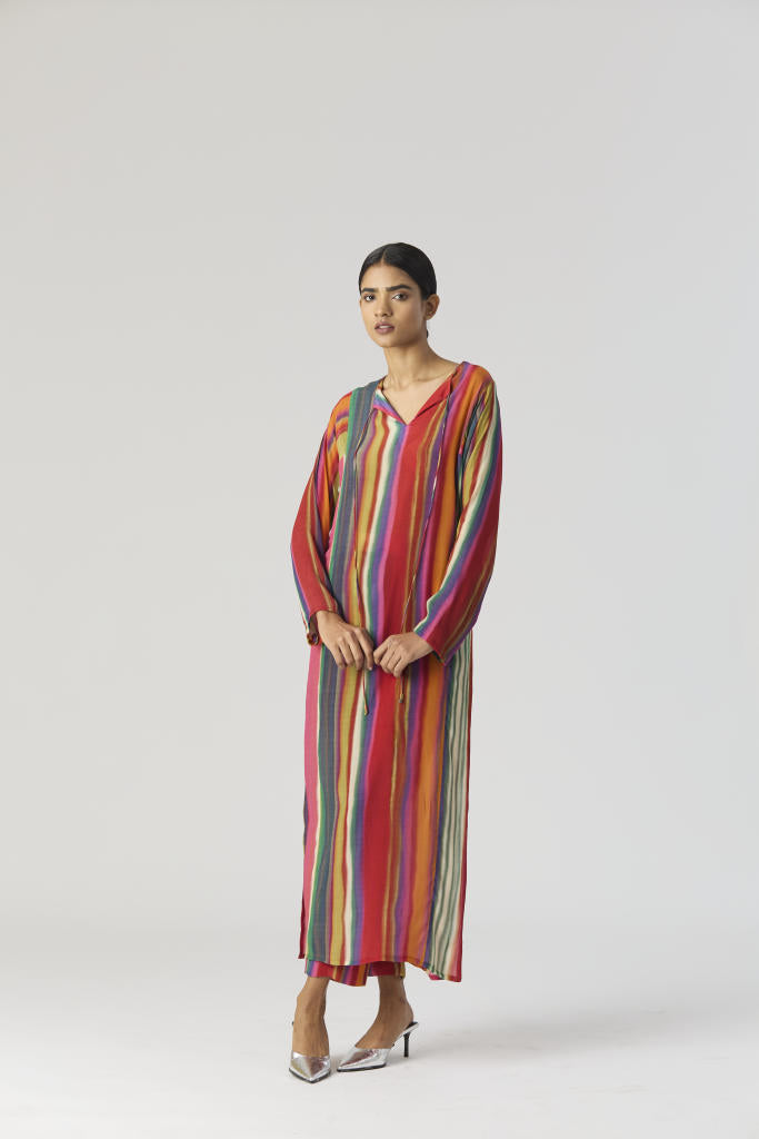 AURORA CREPE KURTA SET mul by Yam in multi color for women in Singapore
