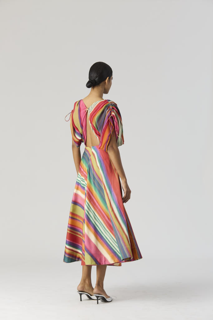 AURORA DRESS satin by Yam in multi color for women in Singapore