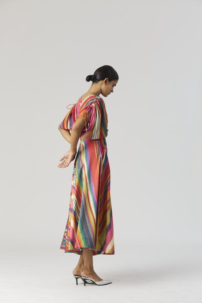 AURORA DRESS satin by Yam in multi color for women in Singapore