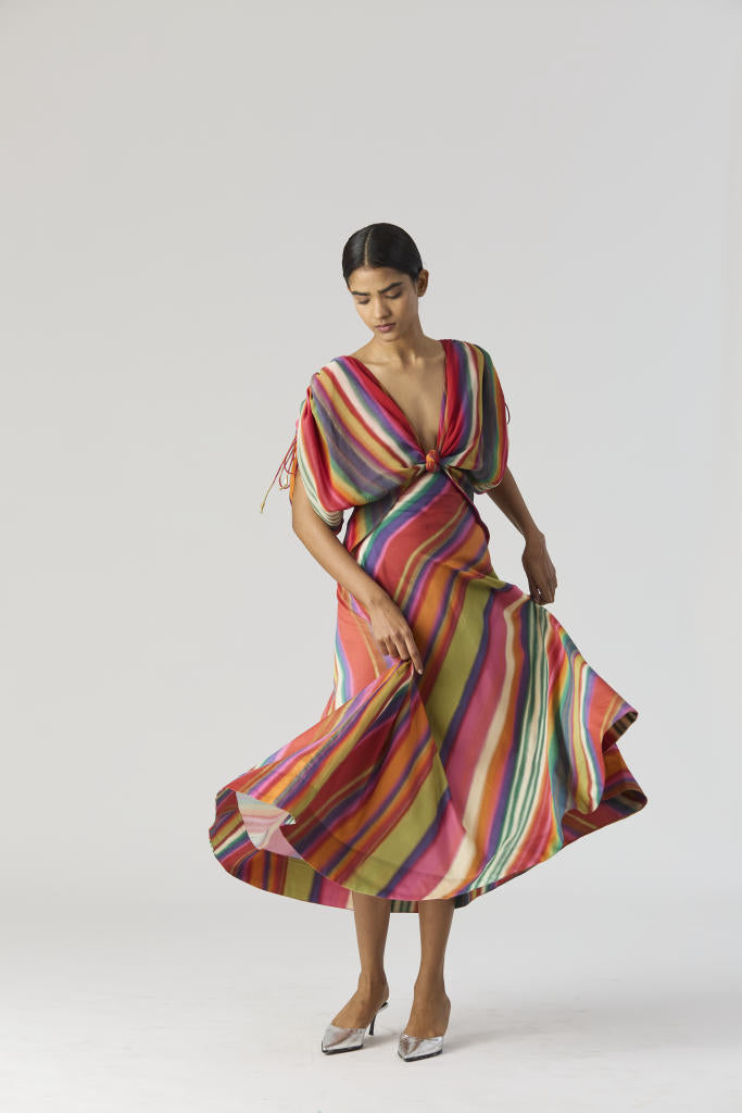 AURORA DRESS satin by Yam in multi color for women in Singapore