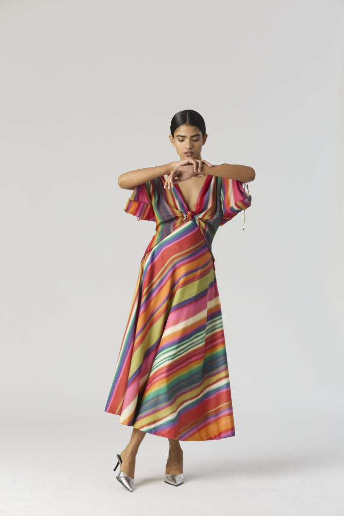 AURORA DRESS satin by Yam in multi color for women in Singapore