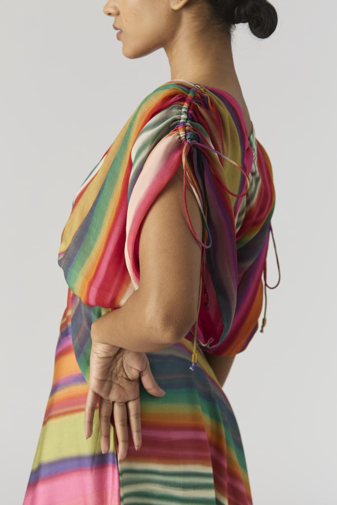 AURORA DRESS satin by Yam in multi color for women in Singapore
