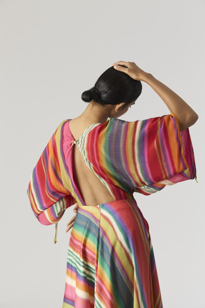 AURORA DRESS satin by Yam in multi color for women in Singapore