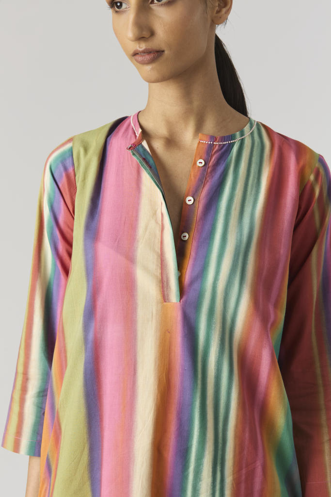 AURORA LONG KURTA SET cotton by Yam in multi color for women in Singapore