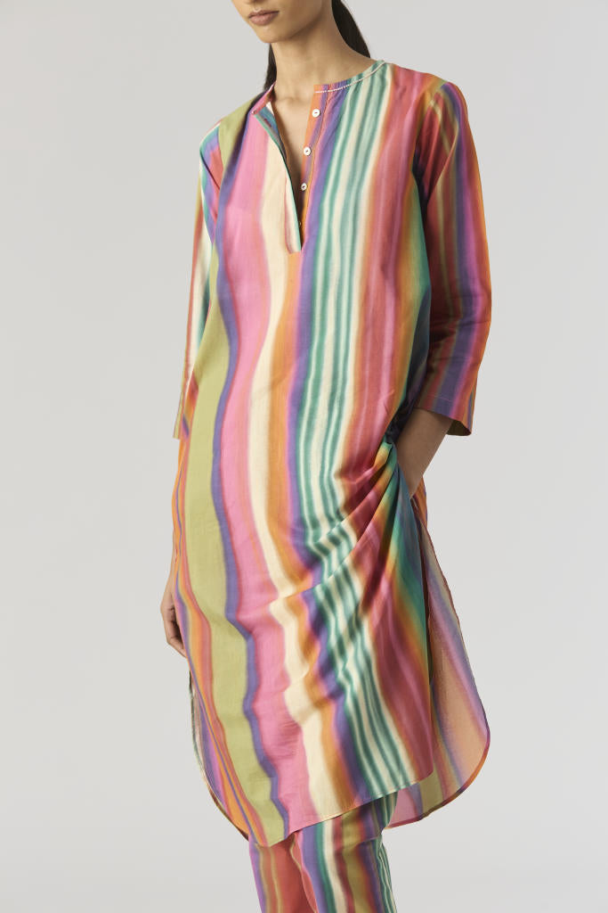 AURORA LONG KURTA SET cotton by Yam in multi color for women in Singapore