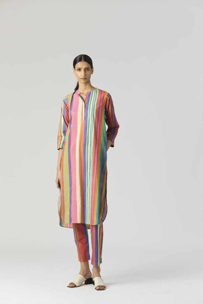 AURORA LONG KURTA SET cotton by Yam in multi color for women in Singapore