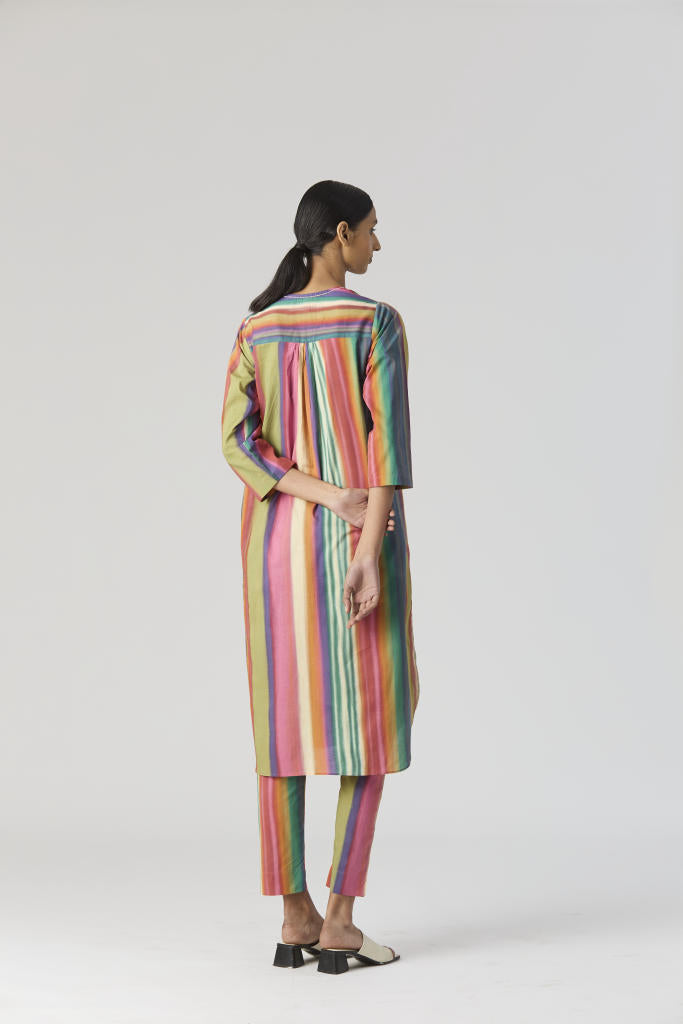 AURORA LONG KURTA SET cotton by Yam in multi color for women in Singapore