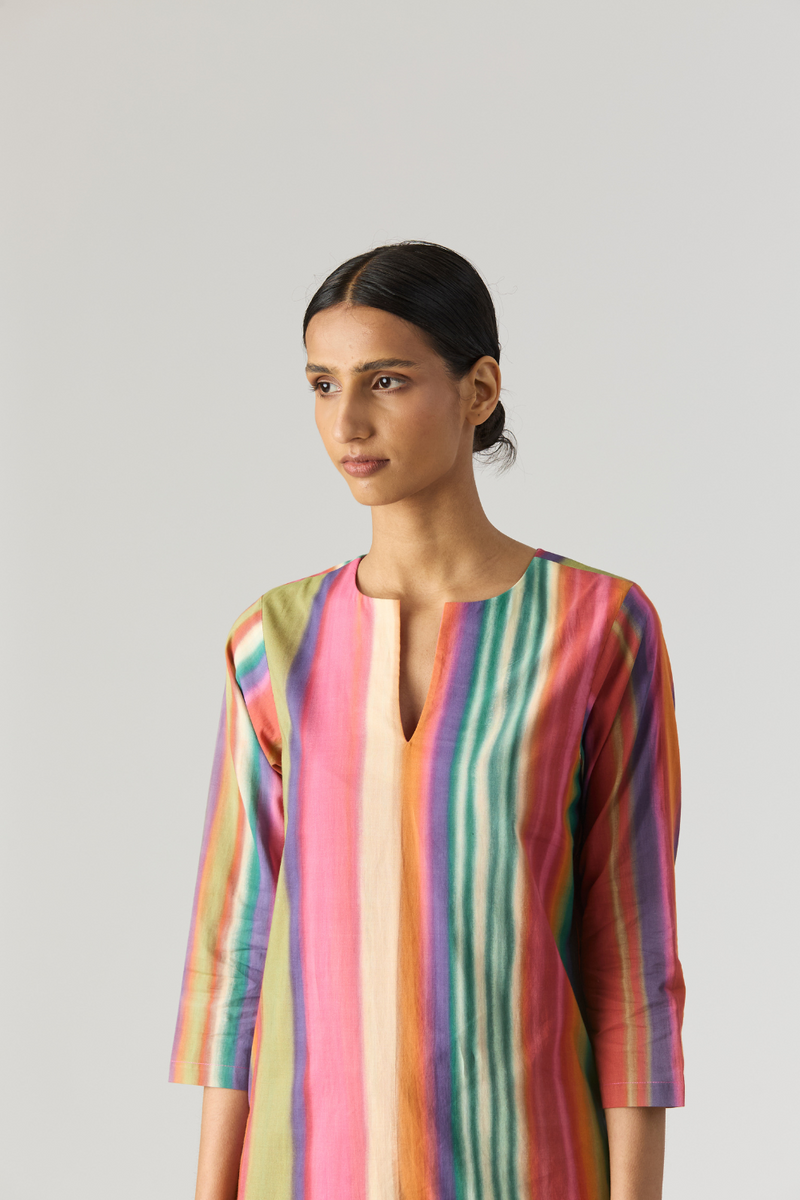 AURORA SHORT KURTA SET cotton by Yam in multi color for women in Singapore