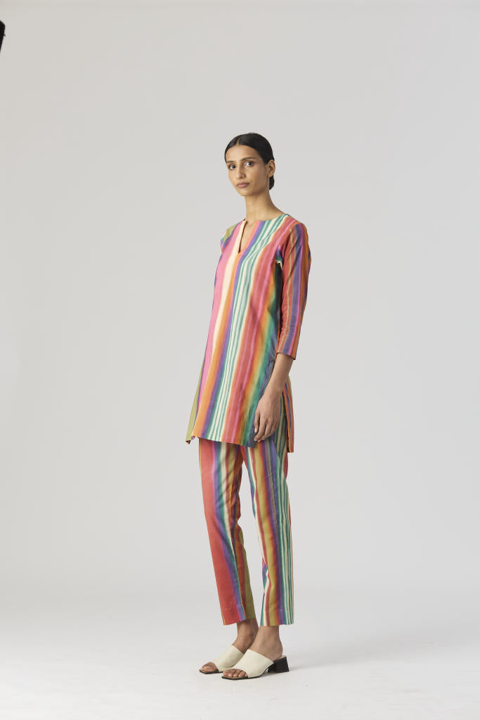 AURORA SHORT KURTA SET cotton by Yam in multi color for women in Singapore
