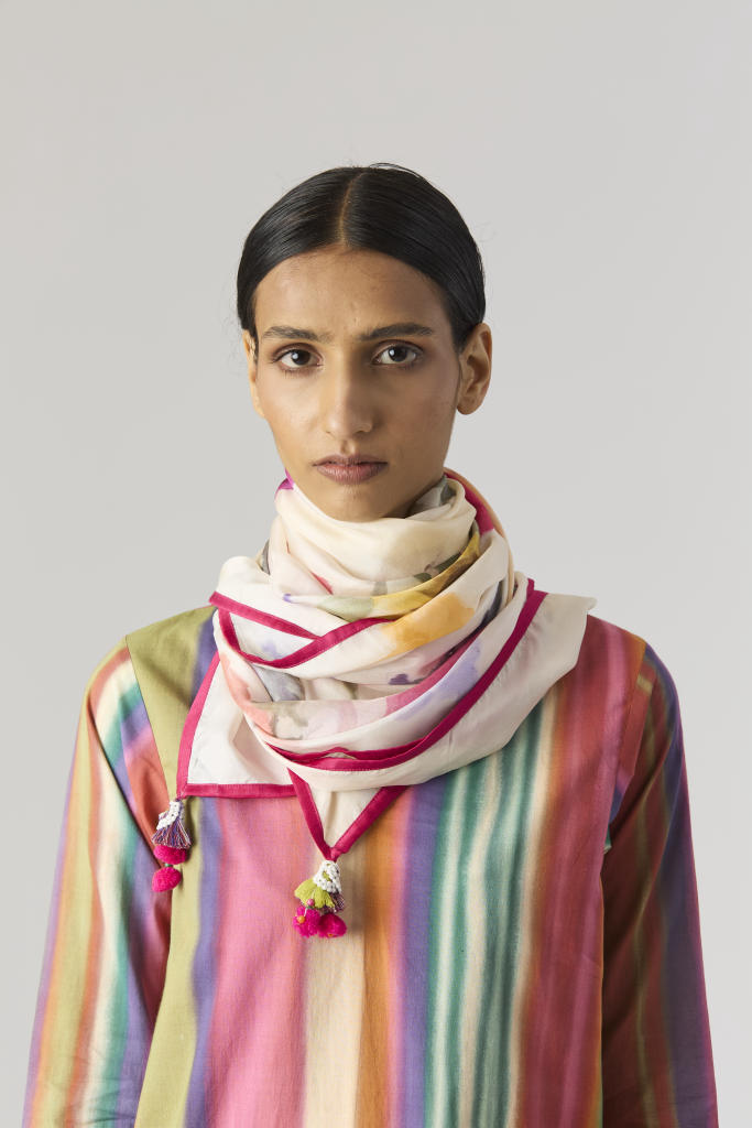 AURORA SHORT KURTA SET cotton by Yam in multi color for women in Singapore