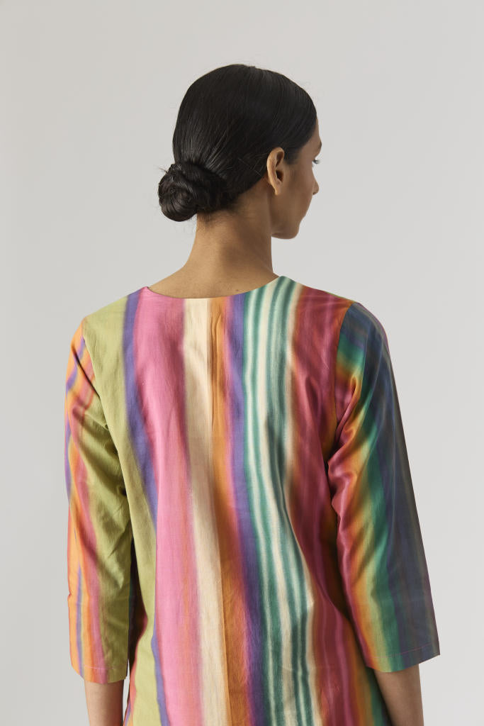 AURORA SHORT KURTA SET cotton by Yam in multi color for women in Singapore