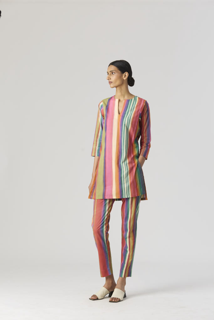 AURORA SHORT KURTA SET cotton by Yam in multi color for women in Singapore