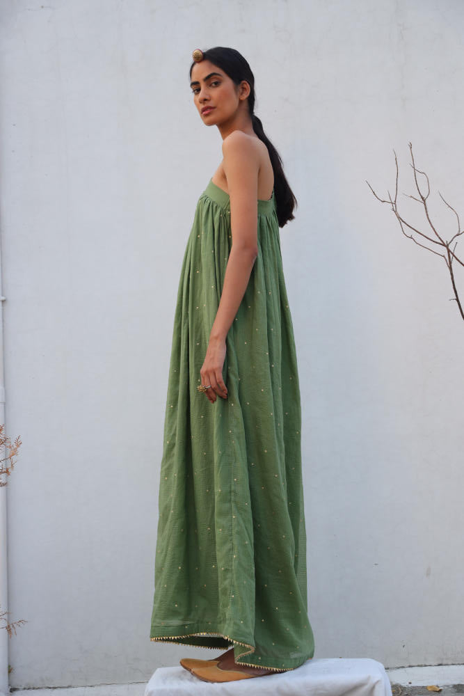 Azal gown by Khara Kapas in green for women in Singapore