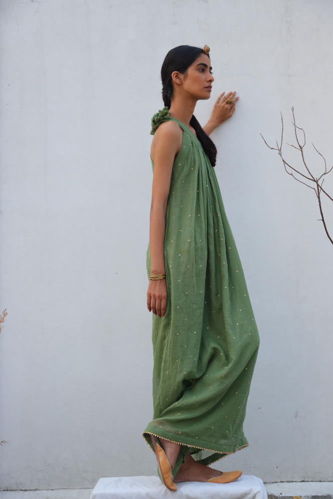 Azal gown by Khara Kapas in green for women in Singapore