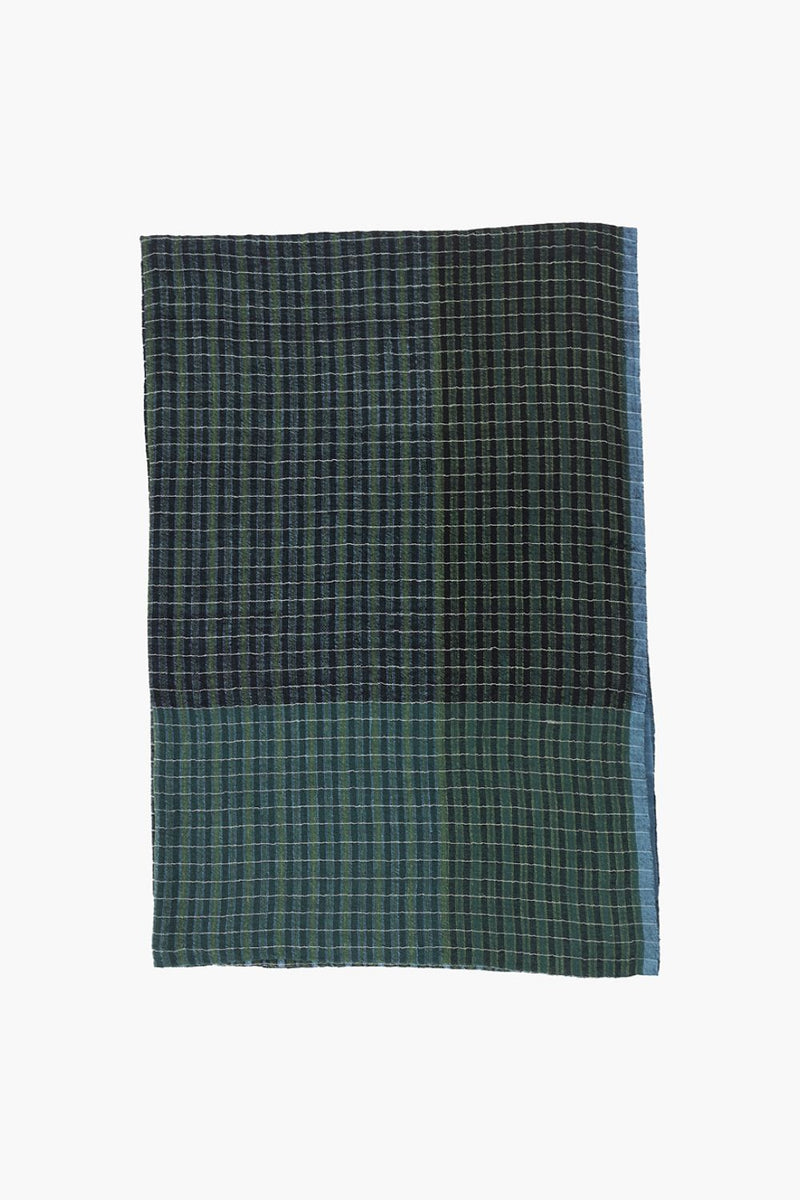 Azure check stole cotton by World of Crow in multi color for women in Singapore