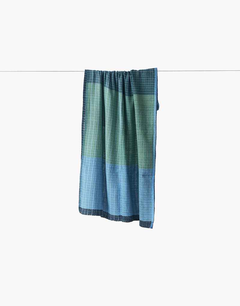 Azure check stole cotton by World of Crow in multi color for women in Singapore