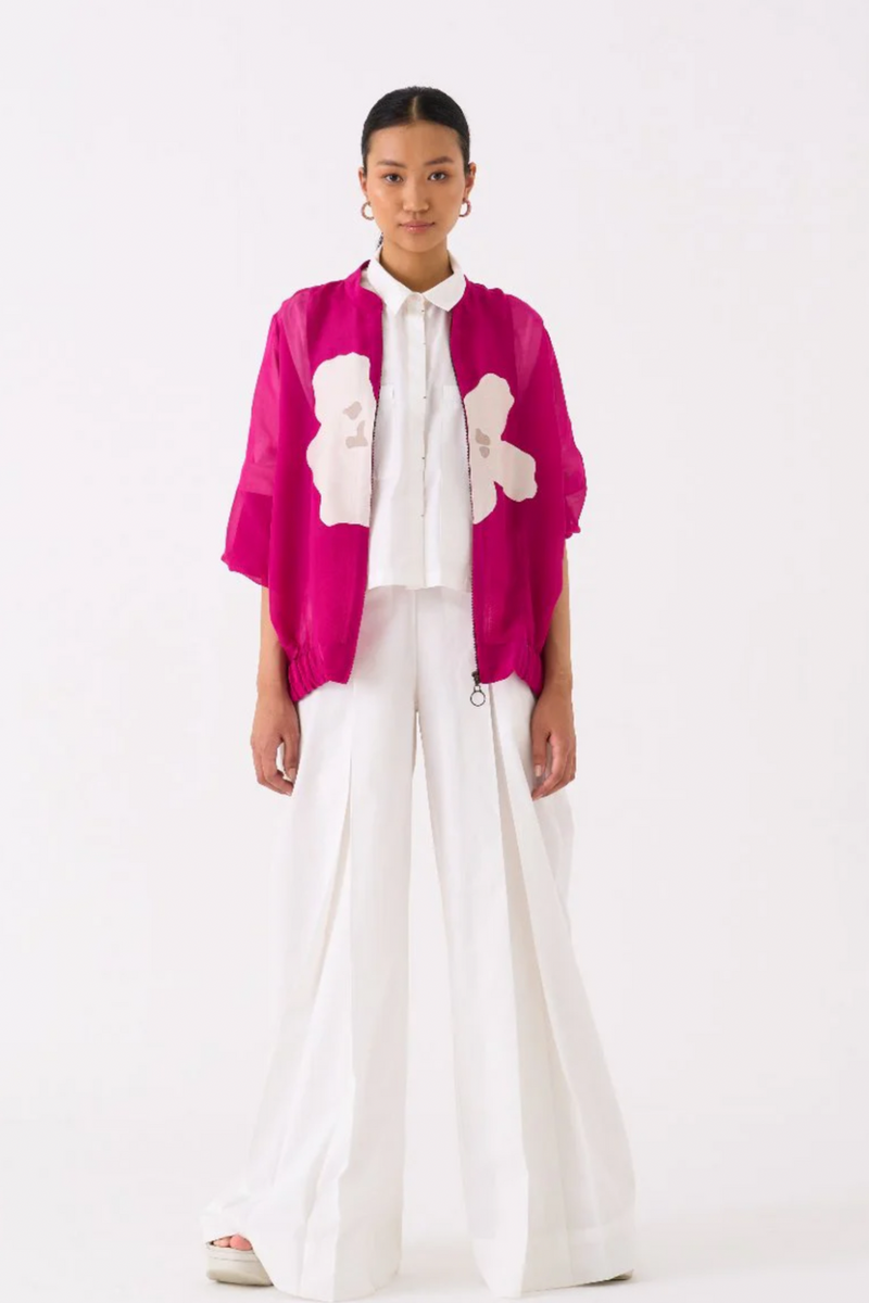 BOXY FIT SHIRT-WHITE poplin by THREE in white color for women in Singapore