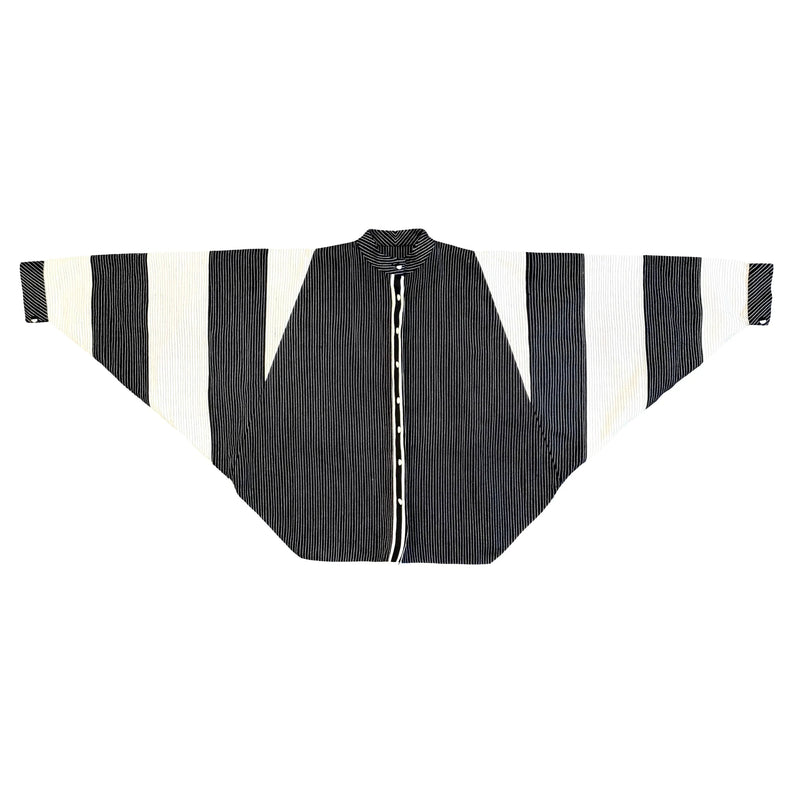 Unisex Tri Bat Jacket cotton by Ka-Sha in black color for women in Singapore