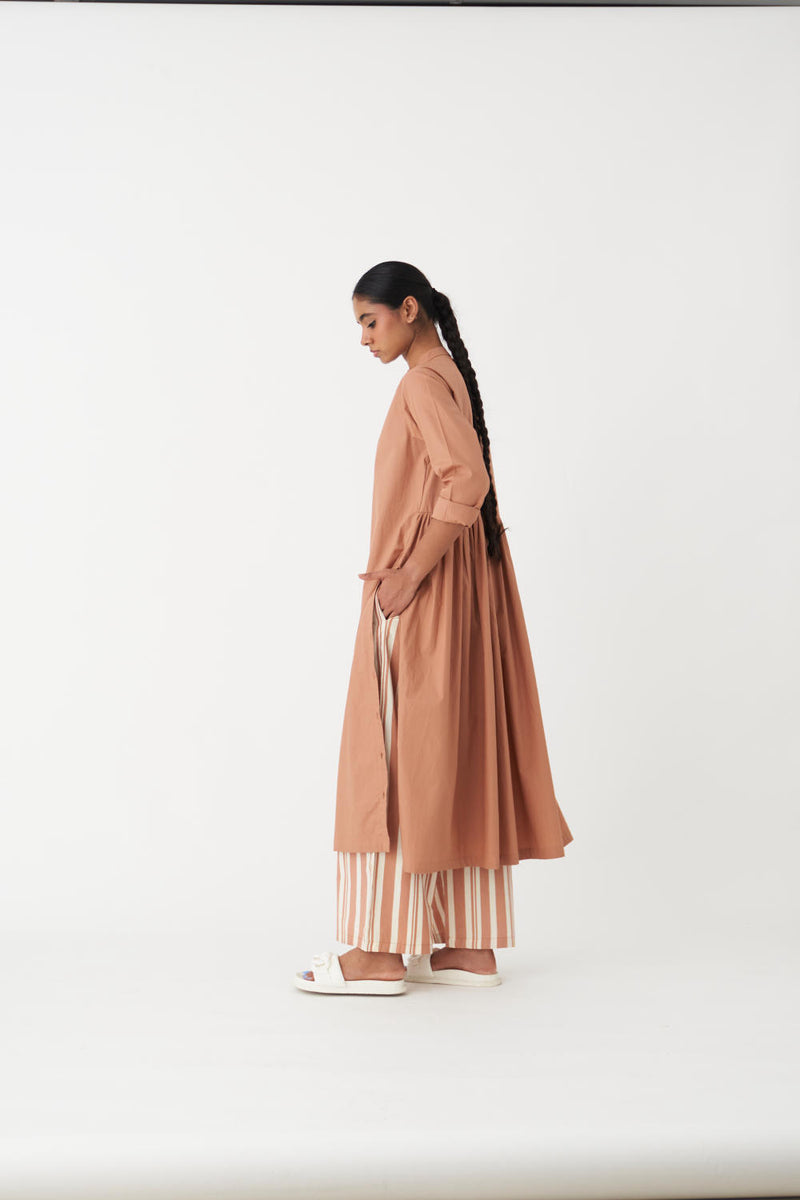 BACK GATHER JACKET - CHAMPAGNE poplin by THREE for women in Singapore
