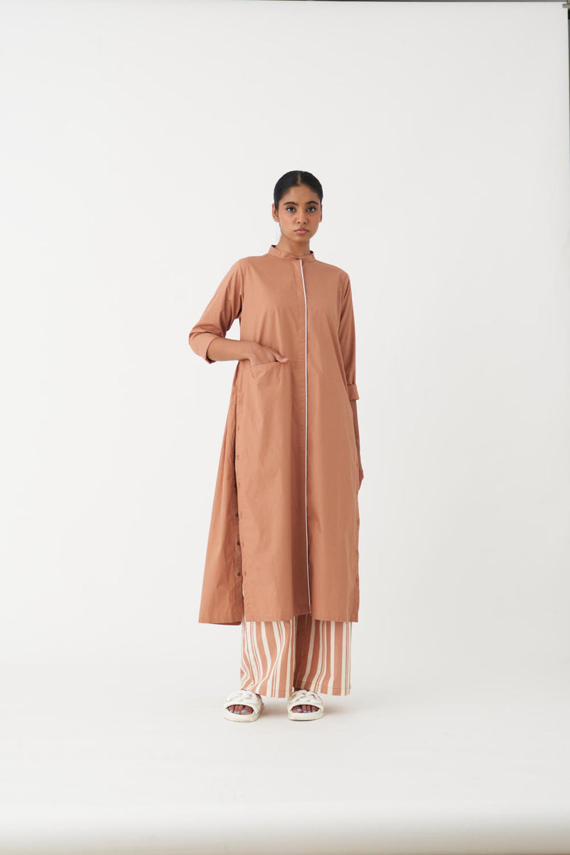 BACK GATHER JACKET - CHAMPAGNE poplin by THREE for women in Singapore