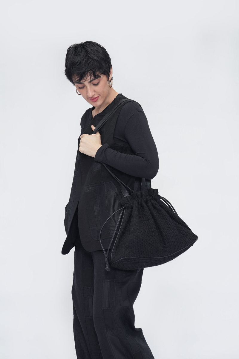Nampkhe Bag cotton by Turn Black in black color for women in Singapore