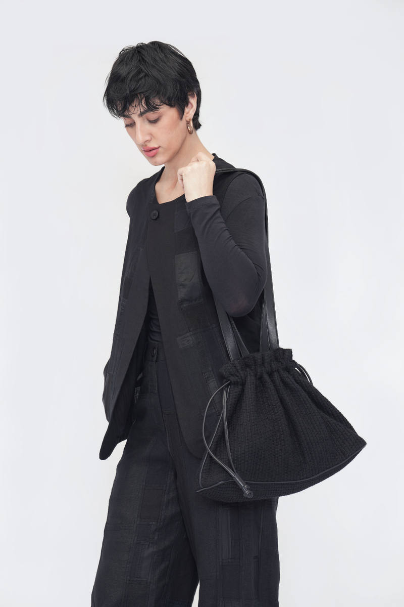 Nampkhe Bag cotton by Turn Black in black color for women in Singapore