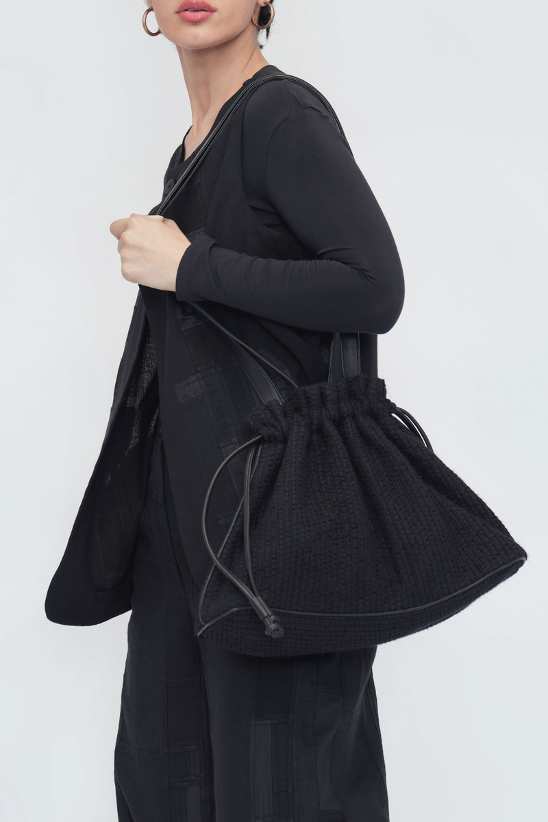 Nampkhe Bag cotton by Turn Black in black color for women in Singapore