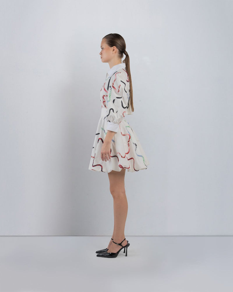 BANDES BUBBLE DRESS - Multicolour + White dress by Leh Studios in multicolour for women in Singapore