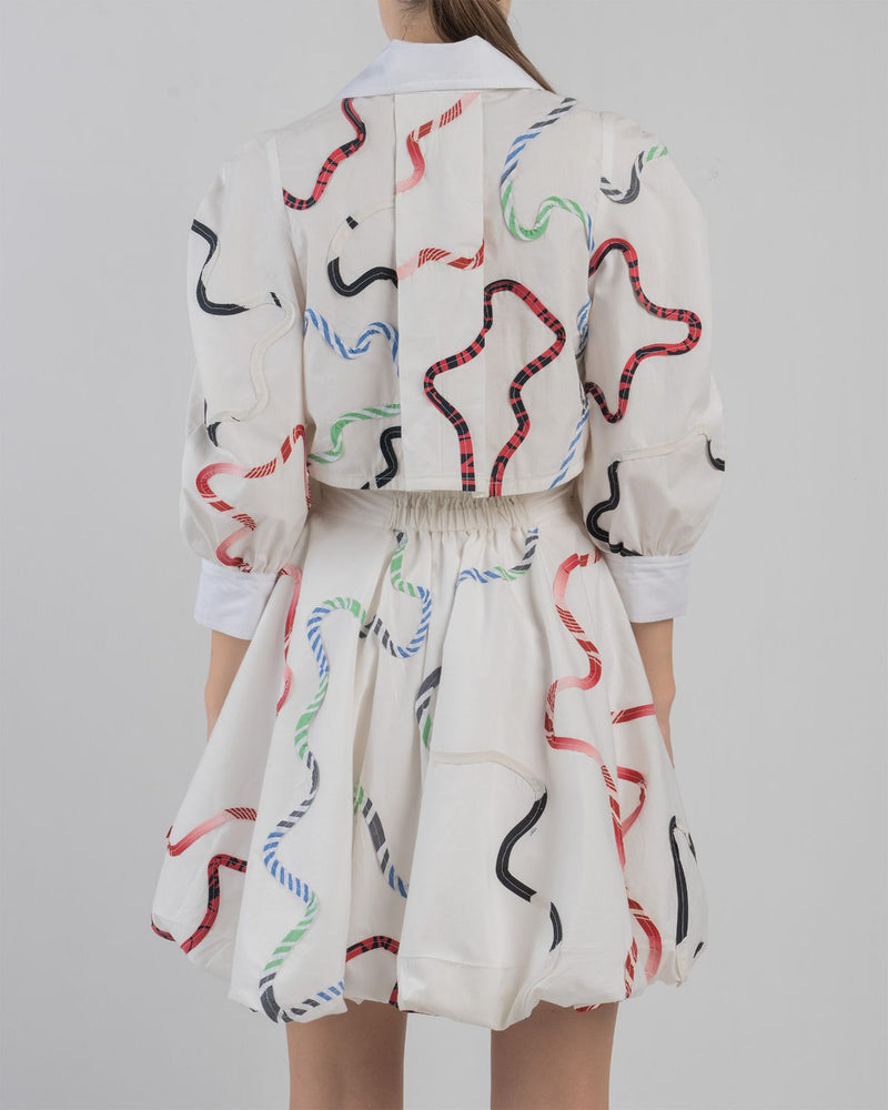 BANDES BUBBLE DRESS - Multicolour + White dress by Leh Studios in multicolour for women in Singapore