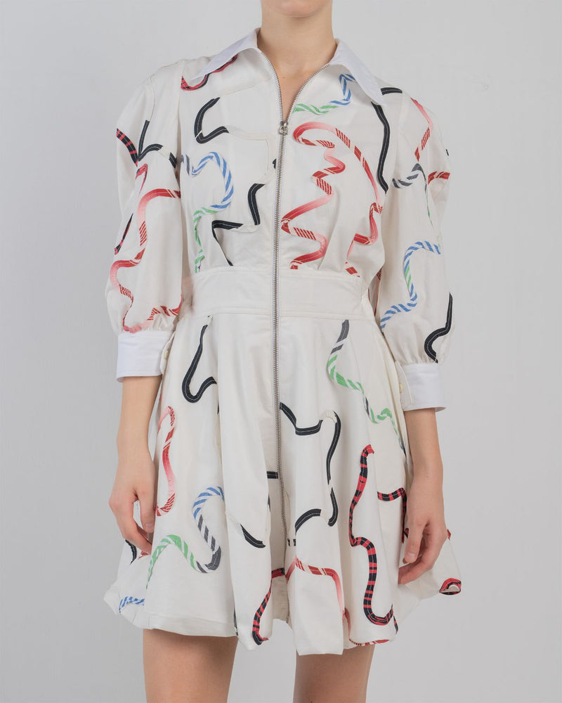 BANDES BUBBLE DRESS - Multicolour + White dress by Leh Studios in multicolour for women in Singapore