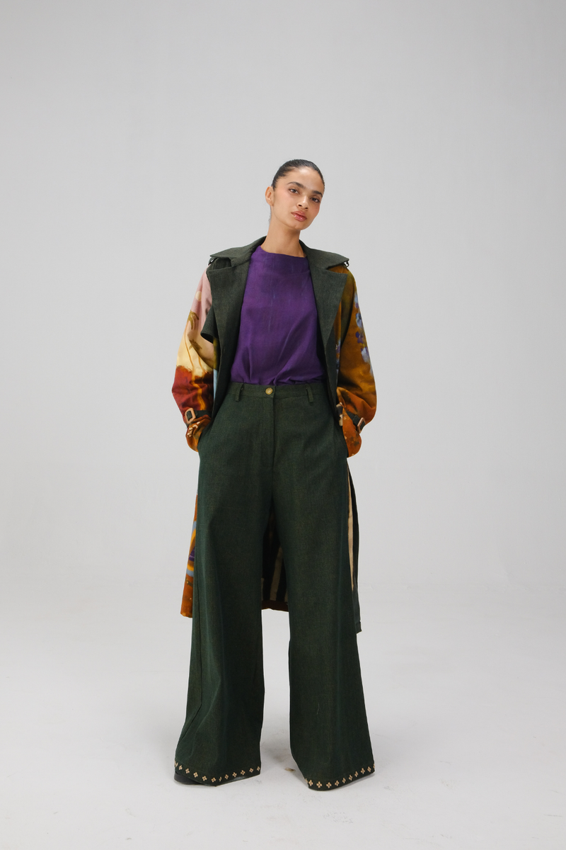 BELL-BOTTOMS-Bottle Green by CORD for women in Singapore