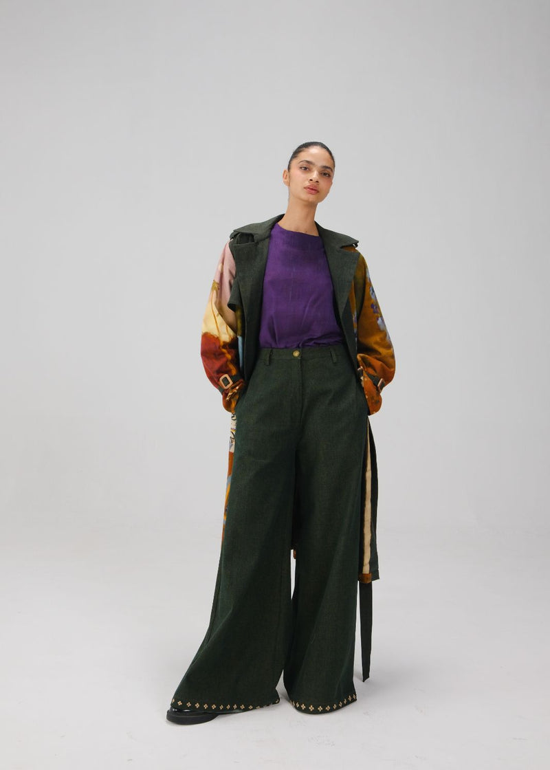 BELL-BOTTOMS-Bottle Green by CORD for women in Singapore