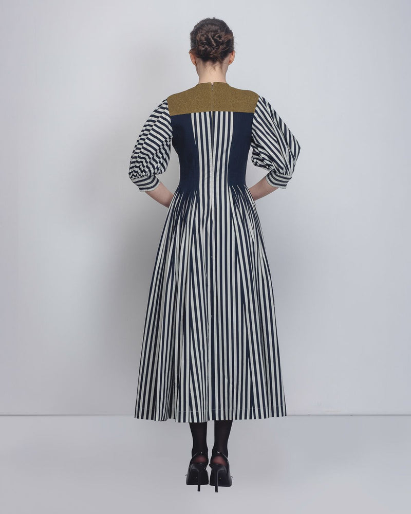 Beri Dress - Black + White Print / Olive cotton Buy Beri Dress - Black + White Print / Olive from C&W | Dresses for Women by Leh Studios in black color for women in Singapore