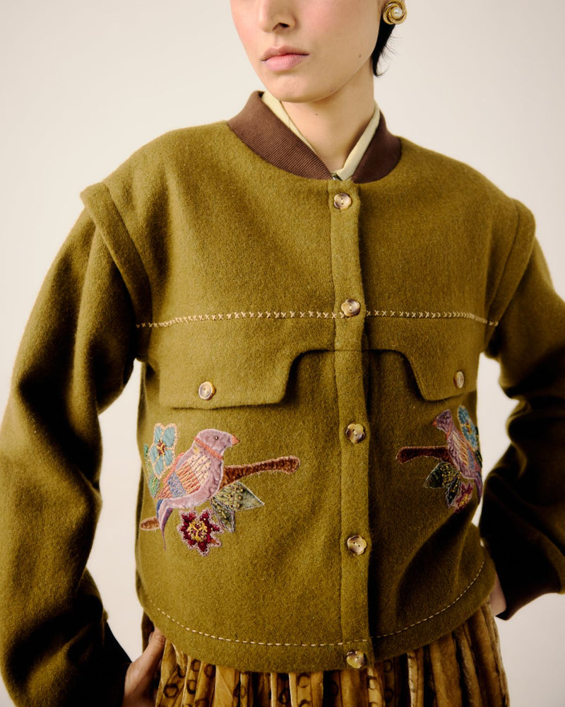 BERT JACKET-Parrot Emb. by CORD for women in Singapore